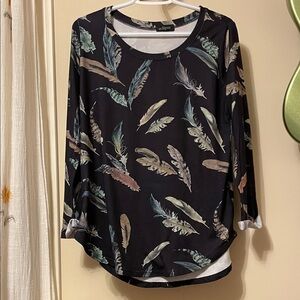 Eclipse feather design long sleeve top